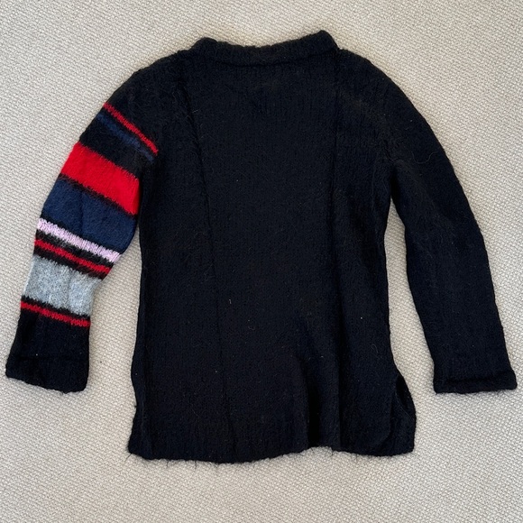 Smythe Black Sweater with Striped Sleeve - Picture 2 of 4
